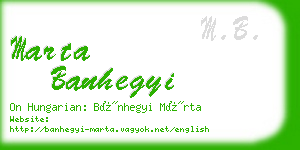 marta banhegyi business card